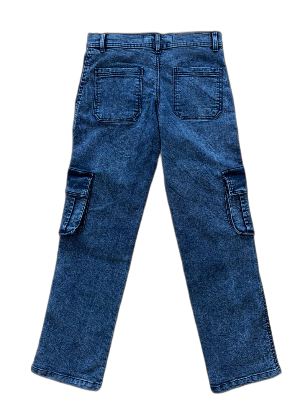 Classic Blue Denim Cargo Jeans