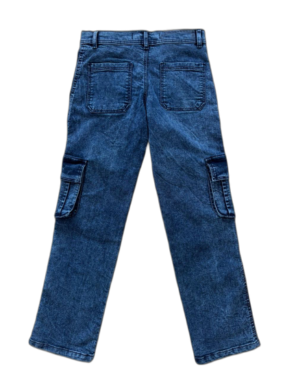 Classic Blue Denim Cargo Jeans