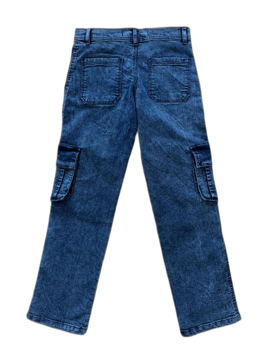 Classic Blue Denim Cargo Jeans
