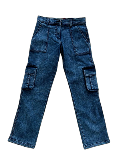 Classic Blue Denim Cargo Jeans